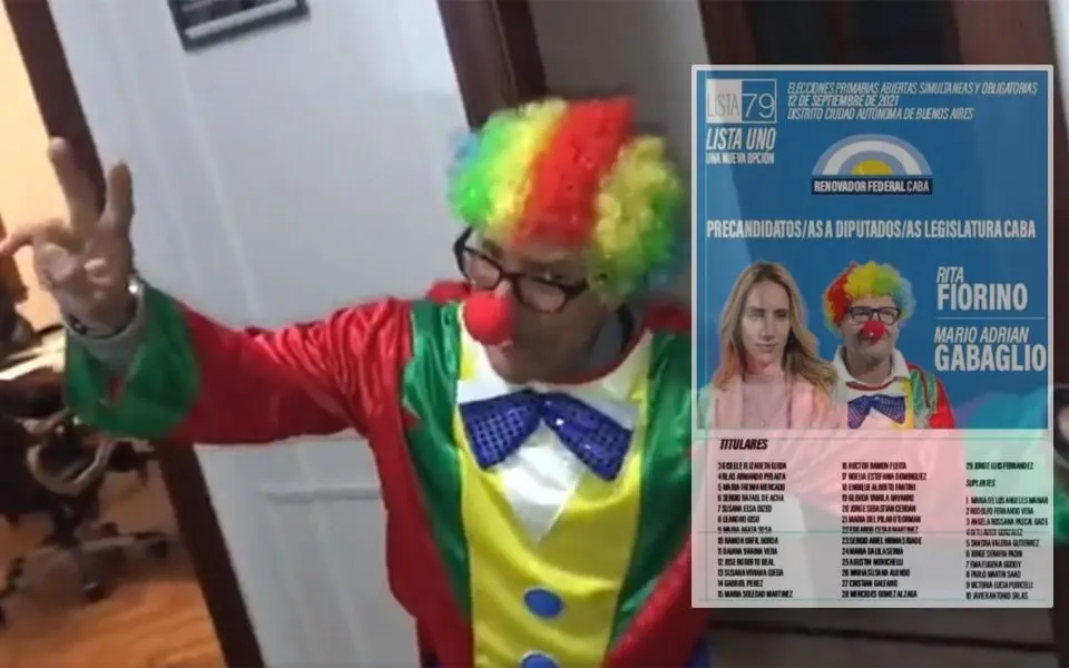 Insólito: en la boleta de las PASO, habrá un candidato payaso