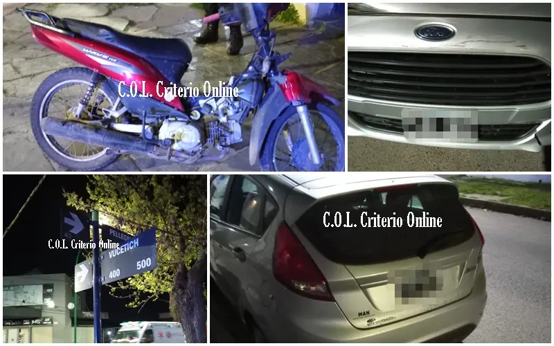 Dolores: Accidente entre un auto y una moto con dos ocupantes - Diario Criterio Online