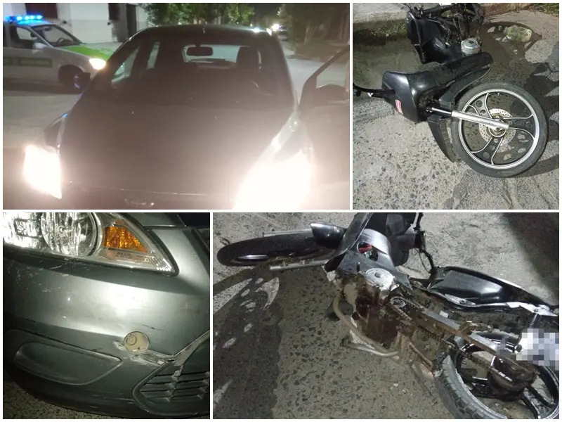 Choque entre un auto y una moto: un herido trasladado al Hospital - Diario Criterio Online