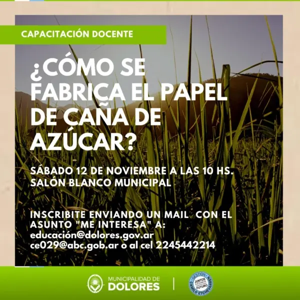 CAPACITACIÓN DOCENTE: ¿Cómo se fabrica el papel de caña de azúcar?