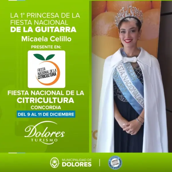 Dolores estará presente en la Fiesta de la Citricultura