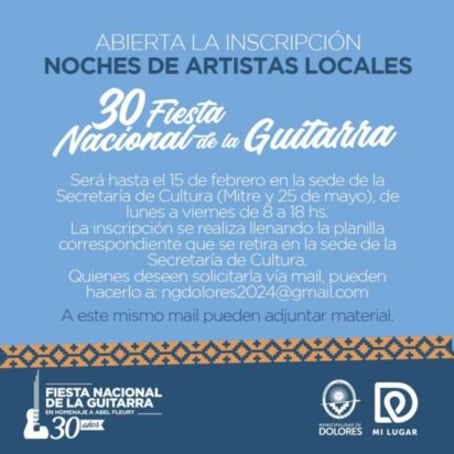 30° Fiesta Nacional de la Guitarra: inscripción de artistas locales