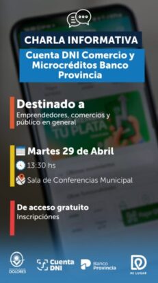 CHARLA INFORMATIVA: CÓMO ACCEDER A CUENTA DNI COMERCIO Y A MICROCRÉDITOS DEL BANCO PROVINCIA