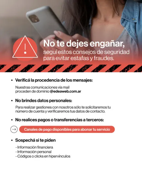 Estafas en nombre de EDEA: la empresa brinda recomendaciones para identificar el fraude y no caer en la trampa - Diario Criterio Online