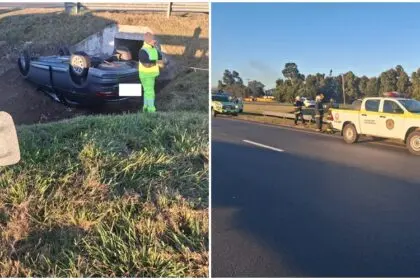 DESPISTE Y VUELCO EN LA AUTOVÍA 2: NO HUBO HERIDOS