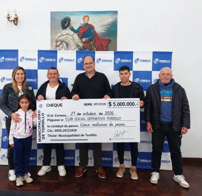 El municipio hizo entrega de un aporte económico al Club Social y Deportivo Tordillo - Diario Criterio Online